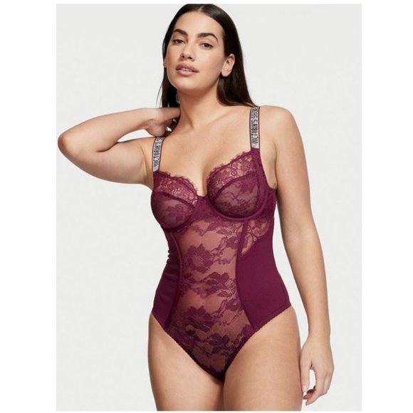 Victoria's Secret Other - Victoria’s Secret The  Fabulous Full Cup Shine Lace Teddy